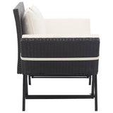 vidaXL Tuinbank met kussens 176 cm poly rattan zwart