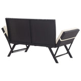 vidaXL Tuinbank met kussens 176 cm poly rattan zwart