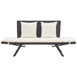 vidaXL Tuinbank met kussens 176 cm poly rattan zwart