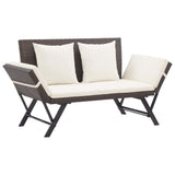 vidaXL Tuinbank met kussens 176 cm poly rattan zwart