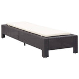 vidaXL Ligbed met kussen poly rattan zwart