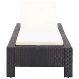 vidaXL Ligbed met kussen poly rattan zwart