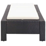 vidaXL Ligbed met kussen poly rattan zwart
