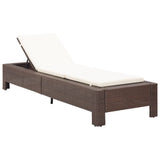 vidaXL Ligbed met kussen poly rattan zwart