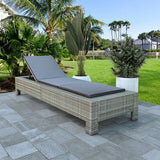 vidaXL Ligbed met kussen poly rattan zwart