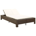 vidaXL Ligbed met kussen 2-persoons poly rattan zwart