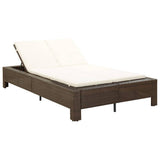 vidaXL Ligbed met kussen 2-persoons poly rattan zwart