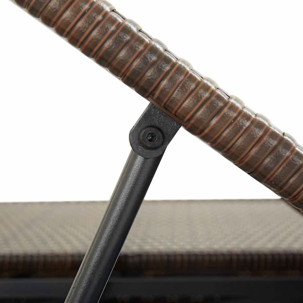 vidaXL Ligbed met kussen 2-persoons poly rattan zwart
