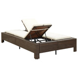 vidaXL Ligbed met kussen 2-persoons poly rattan zwart