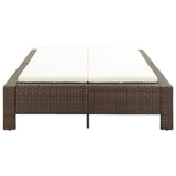 vidaXL Ligbed met kussen 2-persoons poly rattan zwart