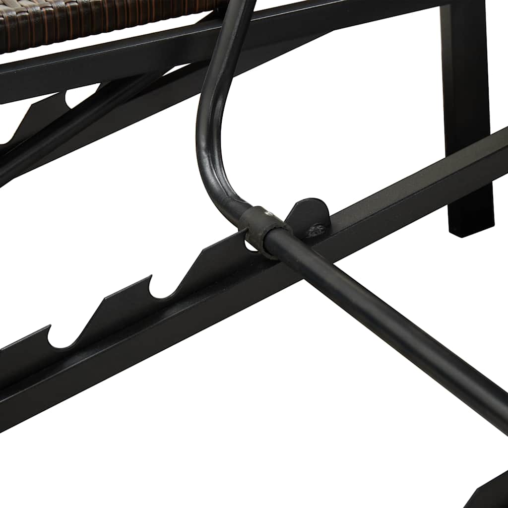 vidaXL Ligbed met kussen 2-persoons poly rattan zwart