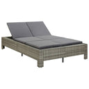 vidaXL Ligbed met kussen 2-persoons poly rattan zwart