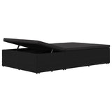 vidaXL Sun Lounger with Cushion Convertible Poly Rattan Black