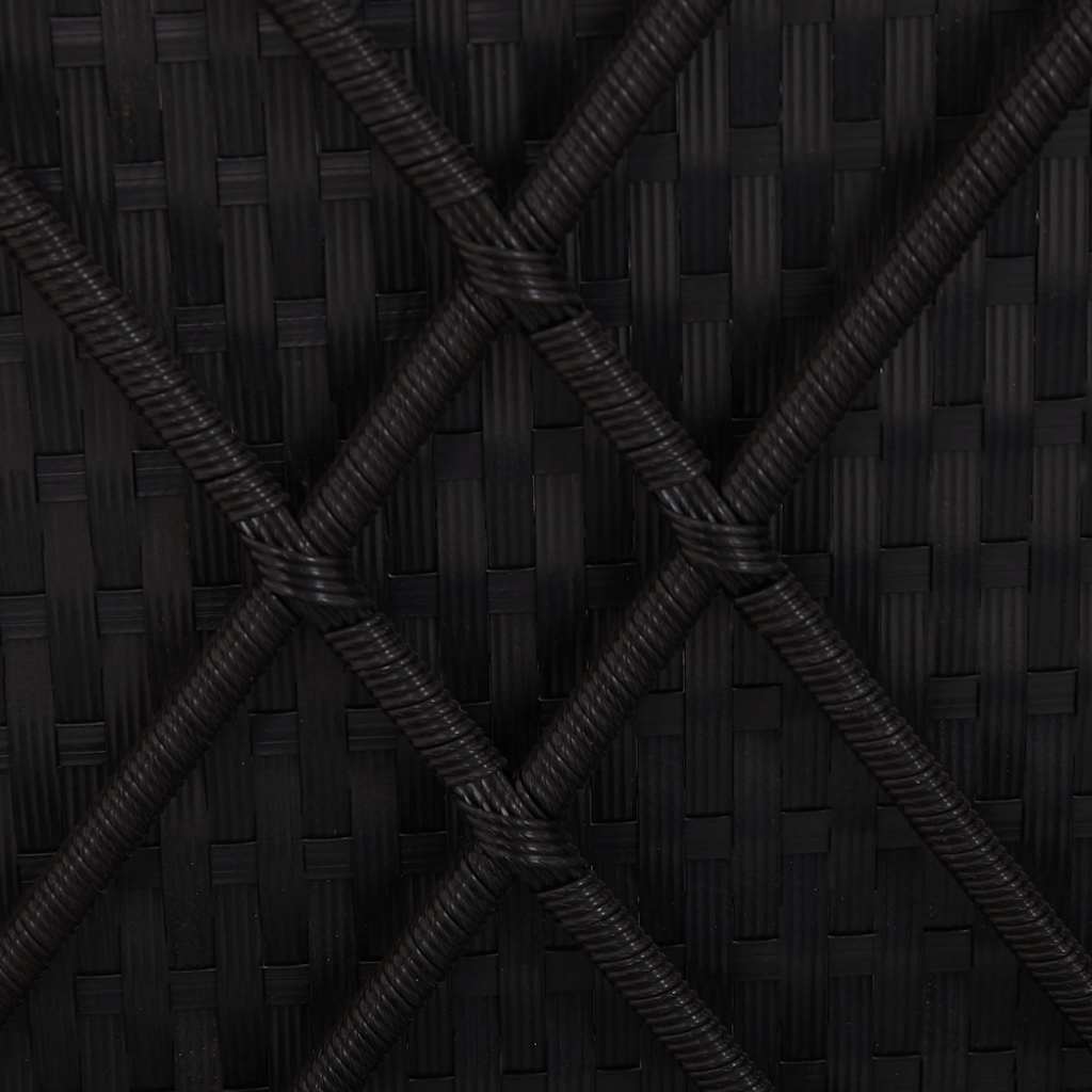 vidaXL Sun Lounger with Cushion Convertible Poly Rattan Black