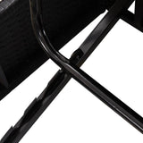 vidaXL Sun Lounger with Cushion Convertible Poly Rattan Black