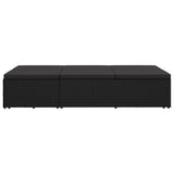 vidaXL Sun Lounger with Cushion Convertible Poly Rattan Black
