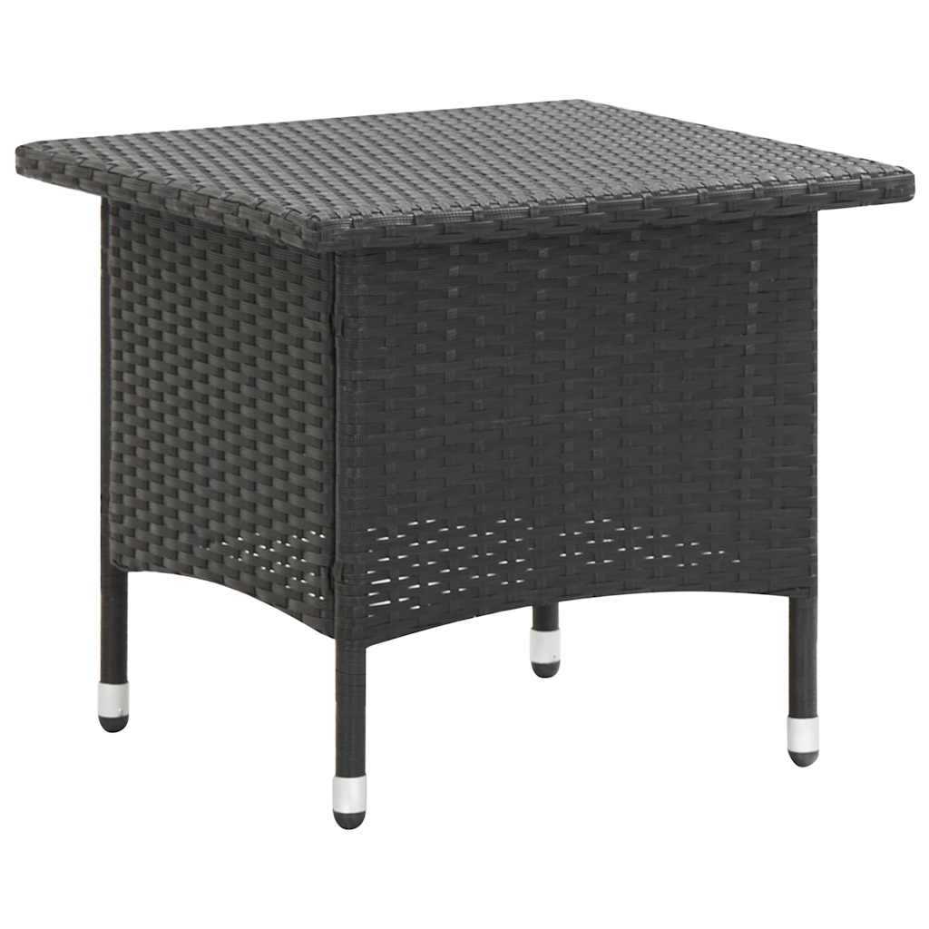 vidaXL Coffee Table 50x50x47 cm Poly Rattan Black