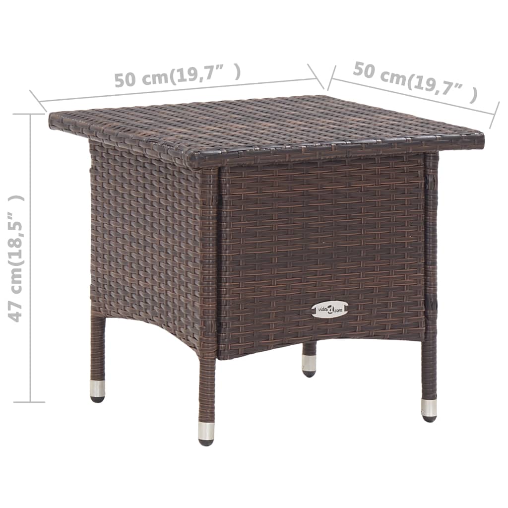 vidaXL Coffee Table 50x50x47 cm Poly Rattan Black