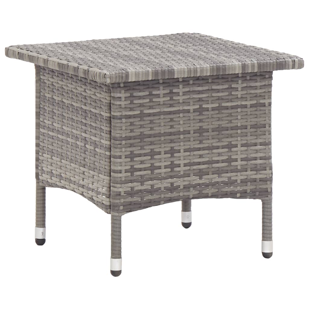 vidaXL Coffee Table 50x50x47 cm Poly Rattan Black