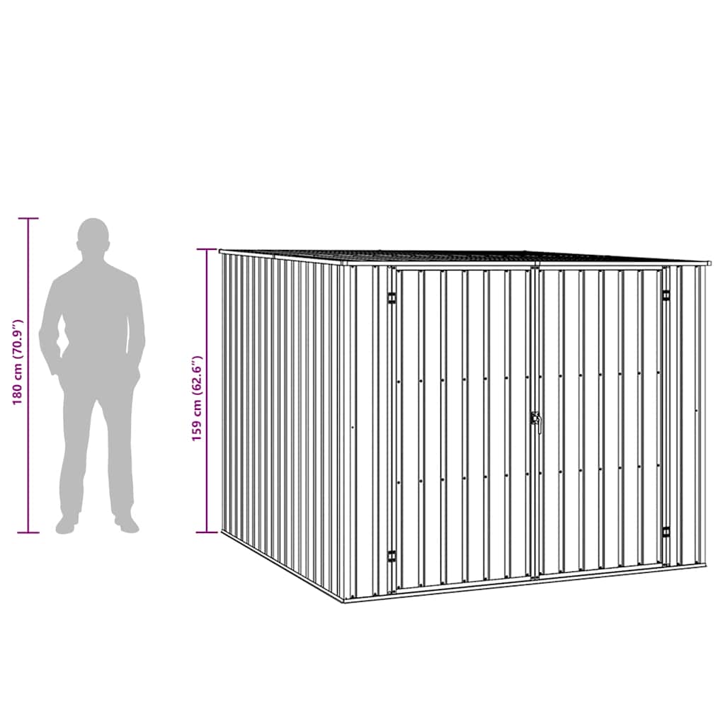 vidaXL Tuinschuur 195x198x159 cm gegalvaniseerd staal groen