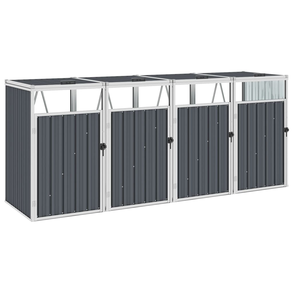vidaXL Afvalbakberging 72x81x121 cm staal groen