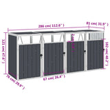 vidaXL Afvalbakberging 72x81x121 cm staal groen