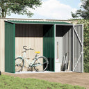 vidaXL Brandhoutschuur 245x98x159 cm gegalvaniseerd staal groen