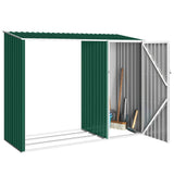 vidaXL Brandhoutschuur 245x98x159 cm gegalvaniseerd staal groen