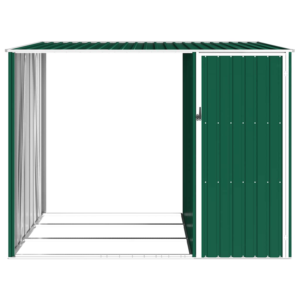 vidaXL Brandhoutschuur 245x98x159 cm gegalvaniseerd staal groen