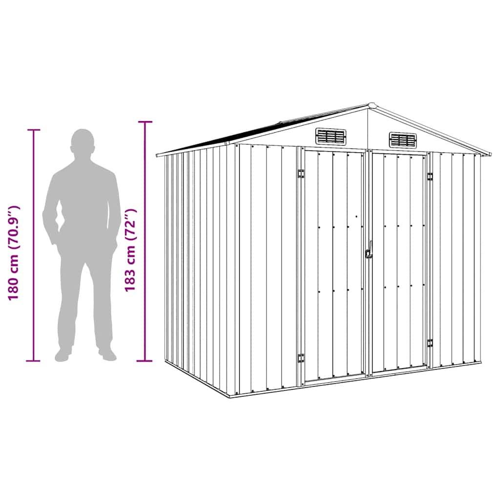 vidaXL Tuinschuur 205x129x183 cm gegalvaniseerd staal groen