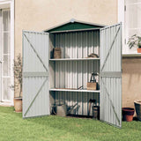 vidaXL Garden Shed 116x45x175 cm Galvanized Steel Green