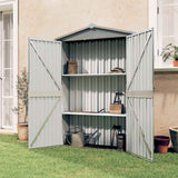 vidaXL Garden Shed 116x45x175 cm Galvanized Steel Green