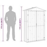 vidaXL Garden Shed 116x45x175 cm Galvanized Steel Green