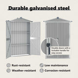vidaXL Garden Shed 116x45x175 cm Galvanized Steel Green