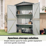 vidaXL Garden Shed 116x45x175 cm Galvanized Steel Green