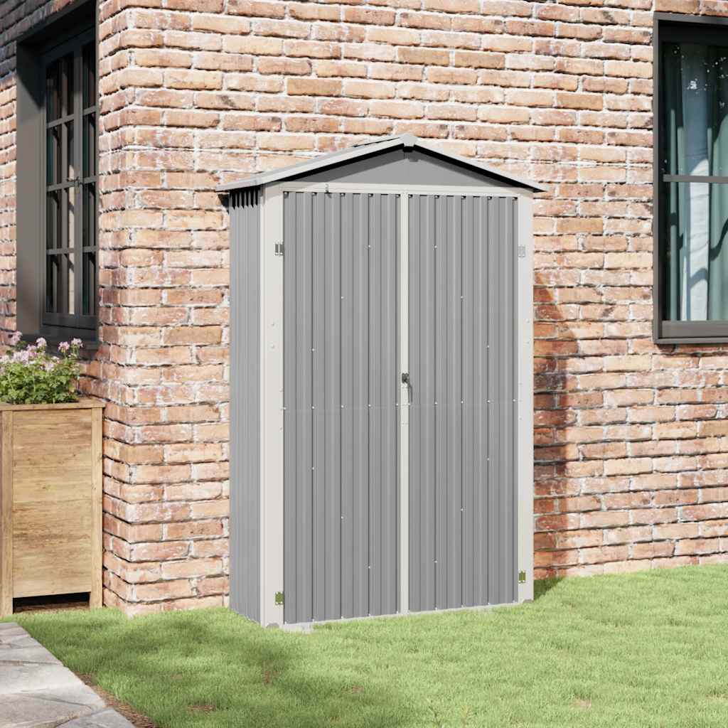 vidaXL Garden Shed 116x45x175 cm Galvanized Steel Green