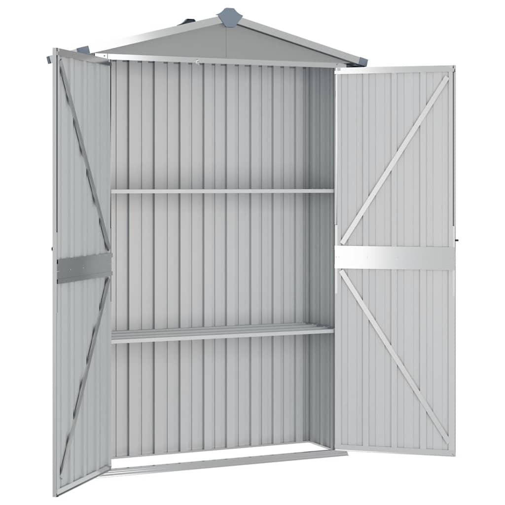 vidaXL Garden Shed 116x45x175 cm Galvanized Steel Green
