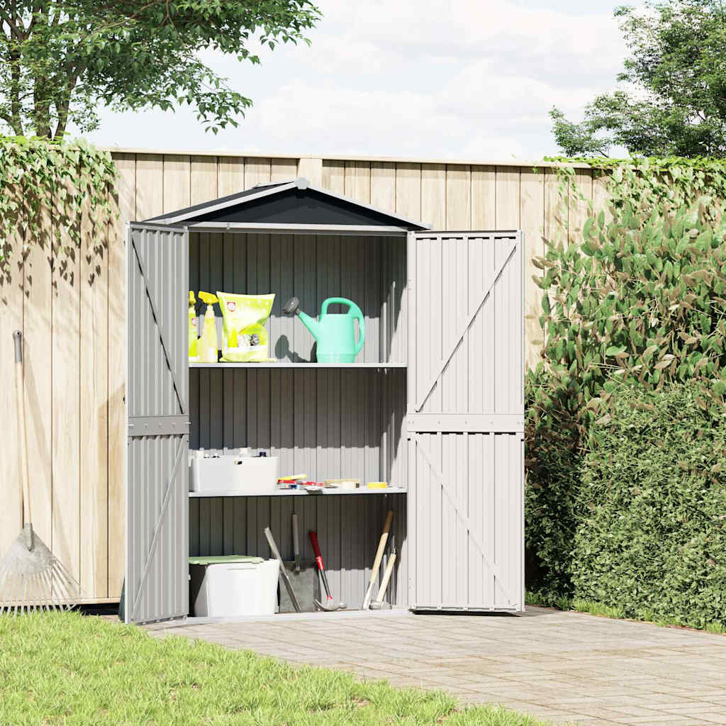 vidaXL Garden Shed 116x45x175 cm Galvanized Steel Green