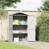 vidaXL Garden Shed 116x45x175 cm Galvanized Steel Green
