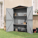 vidaXL Garden Shed 116x45x175 cm Galvanized Steel Green