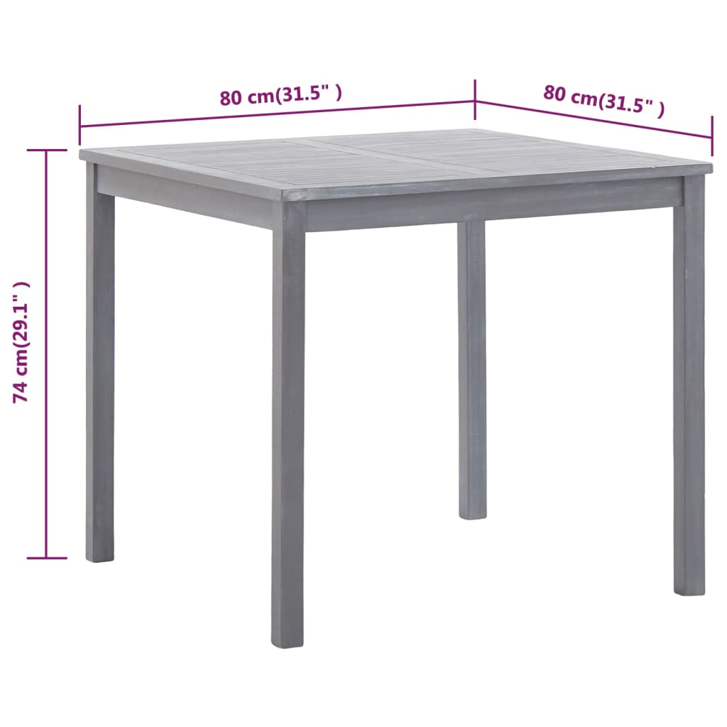 vidaXL Tuin Tafel Bruin 80 x 80 x 74 cm Massief acaciahout