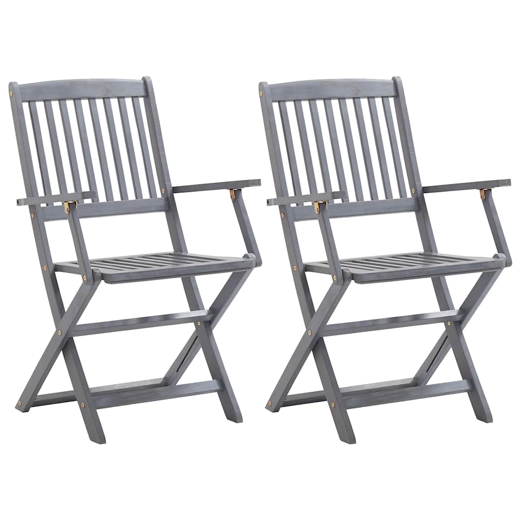 vidaXL Garden Chairs 6 pcs Foldable Solid Acacia Wood