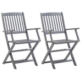 vidaXL Garden Chairs 6 pcs Foldable Solid Acacia Wood