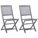 vidaXL Garden Chairs 6 pcs Foldable Solid Acacia Wood