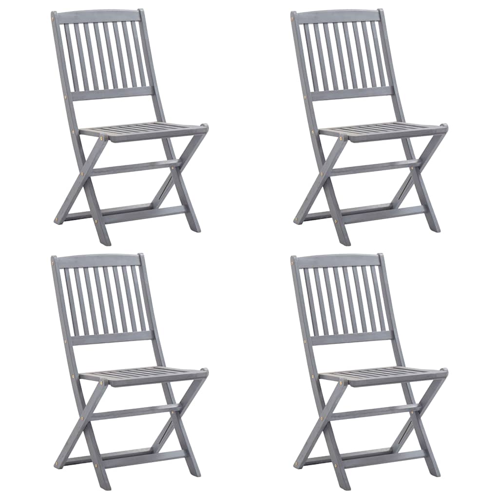 vidaXL Garden Chairs 6 pcs Foldable Solid Acacia Wood