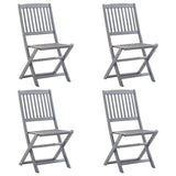 vidaXL Garden Chairs 6 pcs Foldable Solid Acacia Wood