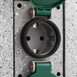 vidaXL Garden Power Socket Rock-Look 4-Way 16x16x29.5 cm Grey