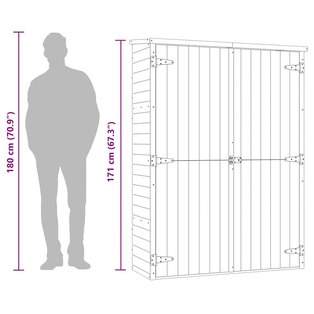 vidaXL Tuinschuur 123x50x171 cm geïmpregneerd grenenhout