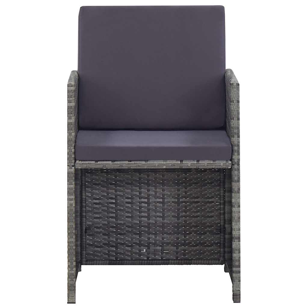 vidaXL 5-delige Tuinset poly rattan en acaciahout antraciet
