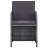 vidaXL 5-delige Tuinset poly rattan en acaciahout antraciet